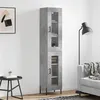 Image de vidaXL Buffet haut Gris béton 34,5x34x180 cm Bois d'ingénierie3199437