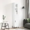 Image de vidaXL Buffet haut Blanc 34,5x34x180 cm Bois d'ingénierie