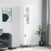 Image de vidaXL Buffet haut Blanc 34,5x34x180 cm Bois d'ingénierie