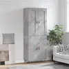 Image de vidaXL Buffet haut Gris béton 69,5x34x180 cm Bois d'ingénierie