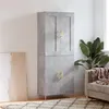 Image de vidaXL Buffet haut Gris béton 69,5x34x180 cm Bois d'ingénierie3199549