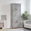 Image de vidaXL Buffet haut Gris béton 69,5x34x180 cm Bois d'ingénierie