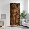 Image de vidaXL Buffet haut Chêne fumé 69,5x34x180 cm Bois d'ingénierie