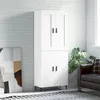 Image de vidaXL Buffet haut Blanc 69,5x34x180 cm Bois d'ingénierie