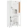 Image de vidaXL Buffet haut Blanc 69,5x34x180 cm Bois d'ingénierie