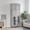 Image de vidaXL Buffet haut Gris béton 69,5x34x180 cm Bois d'ingénierie