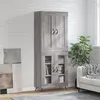 Image de vidaXL Buffet haut Sonoma gris 69,5x34x180 cm Bois d'ingénierie3199599