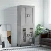 Image de vidaXL Buffet haut Gris béton 69,5x34x180 cm Bois d'ingénierie