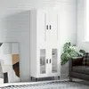 Image de vidaXL Buffet haut Blanc 69,5x34x180 cm Bois d'ingénierie3199633