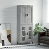 Image de vidaXL Buffet haut Gris béton 69,5x34x180 cm Bois d'ingénierie