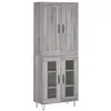 Image de vidaXL Buffet haut Sonoma gris 69,5x34x180 cm Bois d'ingénierie