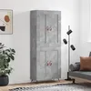 Image de vidaXL Buffet haut Gris béton 69,5x34x180 cm Bois d'ingénierie