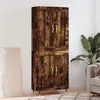 Image de vidaXL Buffet haut Chêne fumé 69,5x34x180 cm Bois d'ingénierie