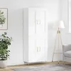 Image de vidaXL Buffet haut Blanc 69,5x34x180 cm Bois d'ingénierie
