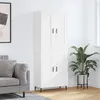 Image de vidaXL Buffet haut Blanc 69,5x34x180 cm Bois d'ingénierie