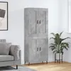 Image de vidaXL Buffet haut Gris béton 69,5x34x180 cm Bois d'ingénierie