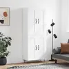 Image de vidaXL Buffet haut Blanc 69,5x34x180 cm Bois d'ingénierie