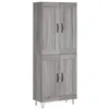 Image de vidaXL Buffet haut Sonoma gris 69,5x34x180 cm Bois d'ingénierie