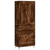 Image de vidaXL Buffet haut Chêne fumé 69,5x34x180 cm Bois d'ingénierie