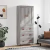 Image de vidaXL Buffet haut Sonoma gris 69,5x34x180 cm Bois d'ingénierie