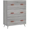 Image de vidaXL Buffet haut Sonoma gris 69,5x34x180 cm Bois d'ingÃ©nierie