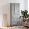Image de vidaXL Buffet haut Sonoma gris 69,5x34x180 cm Bois d'ingÃ©nierie