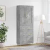 Image de vidaXL Buffet haut Gris béton 69,5x34x180 cm Bois d'ingénierie3199741