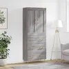 Image de vidaXL Buffet haut Sonoma gris 69,5x34x180 cm Bois d'ingénierie