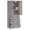 Image de vidaXL Buffet haut Sonoma gris 69,5x34x180 cm Bois d'ingénierie