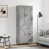 Image de vidaXL Buffet haut Gris bÃ©ton 69,5x34x180 cm Bois d'ingÃ©nierie