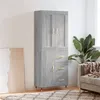 Image de vidaXL Buffet haut Sonoma gris 69,5x34x180 cm Bois d'ingénierie