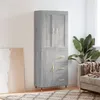 Image de vidaXL Buffet haut Sonoma gris 69,5x34x180 cm Bois d'ingÃ©nierie