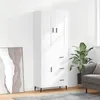 Image de vidaXL Buffet haut Blanc 69,5x34x180 cm Bois d'ingÃ©nierie