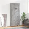 Image de vidaXL Buffet haut Gris béton 69,5x34x180 cm Bois d'ingénierie