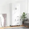 Image de vidaXL Buffet haut Blanc 69,5x34x180 cm Bois d'ingénierie