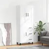 Image de vidaXL Buffet haut Blanc 69,5x34x180 cm Bois d'ingÃ©nierie