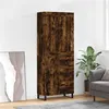 Image de vidaXL Buffet haut Chêne fumé 69,5x34x180 cm Bois d'ingénierie