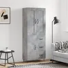 Image de vidaXL Buffet haut Gris béton 69,5x34x180 cm Bois d'ingénierie