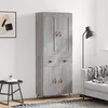 Image de vidaXL Buffet haut Sonoma gris 69,5x34x180 cm Bois d'ingénierie