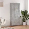 Image de vidaXL Buffet haut Gris béton 69,5x34x180 cm Bois d'ingénierie