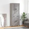 Image de vidaXL Buffet haut Sonoma gris 69,5x34x180 cm Bois d'ingénierie