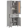 Image de vidaXL Buffet haut Sonoma gris 69,5x34x180 cm Bois d'ingÃ©nierie