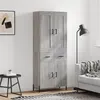 Image de vidaXL Buffet haut Sonoma gris 69,5x34x180 cm Bois d'ingénierie