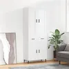 Image de vidaXL Buffet haut Blanc 69,5x34x180 cm Bois d'ingénierie