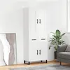 Image de vidaXL Buffet haut Blanc 69,5x34x180 cm Bois d'ingénierie