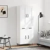 Image de vidaXL Buffet haut Blanc 69,5x34x180 cm Bois d'ingénierie