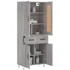 Image de vidaXL Buffet haut Sonoma gris 69,5x34x180 cm Bois d'ingÃ©nierie