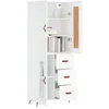 Image de vidaXL Buffet haut Blanc 69,5x34x180 cm Bois d'ingénierie