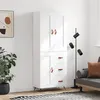 Image de vidaXL Buffet haut Blanc 69,5x34x180 cm Bois d'ingénierie