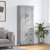 Image de vidaXL Buffet haut Gris béton 69,5x34x180 cm Bois d'ingénierie